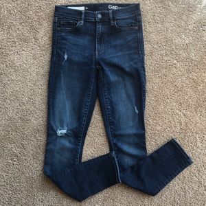 Gap Resolution True Skinny Distressed Dark Wash